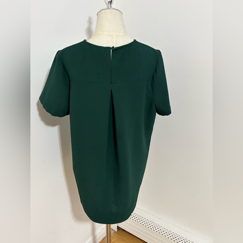 Madewell Green Tailored High-Low Hem Textured Short Sleeve‎ Shirt Size Large - Picture 10 of 10